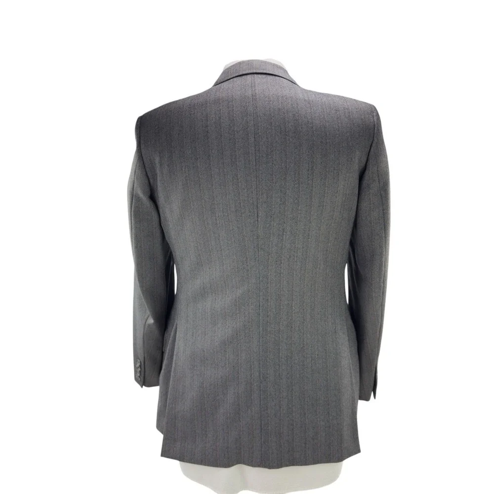 Turnbull &‎ Asser 39R Gray Wool Blazer Red Brown Stripe Vintage UK Made